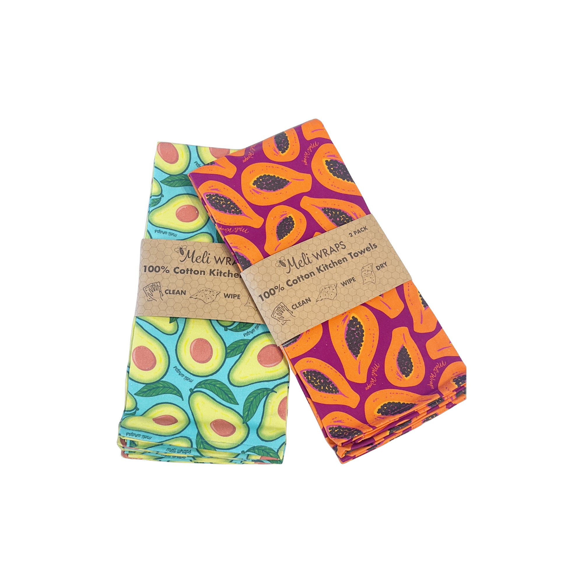 Papaya Kitchen Towel Set of 2 100% Cotton